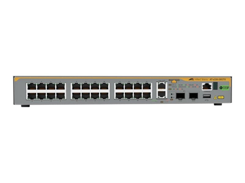 ALLIED L3 Stackable Switch 24x 10/100/1000-T 2x 1/2.5/5/10G-T 2x SFP+ Ports single fixed PSU EU Power Cord
