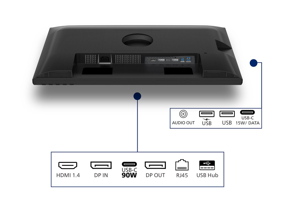 PHILIPS 24p 1920x1200 100Hz IPS Flat H/A 150 MM USB C DOCKING DISPLAY Daisy chain DICOM TUV EyeSafe certified USB HUB SPEAKERS