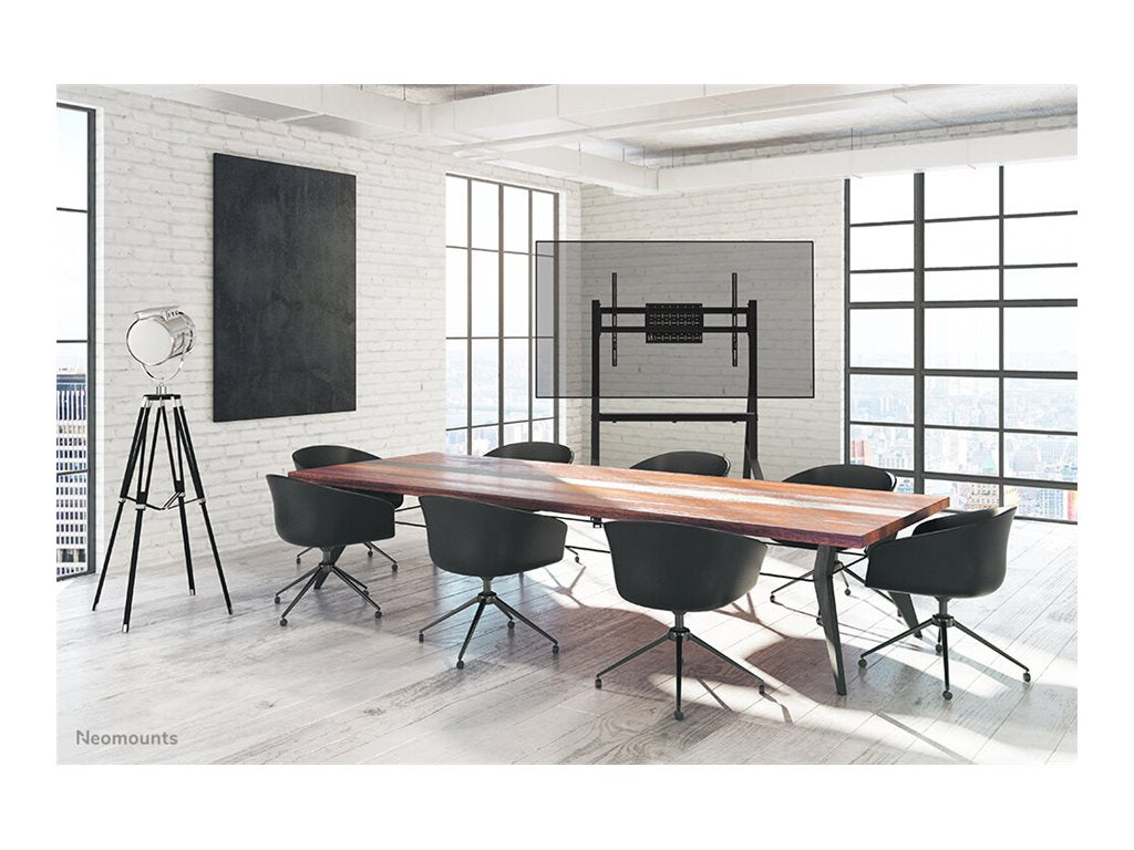NEOMOUNTS FL50-525BL1 Support au sol mobile pour écran 55-86p - étagère multimédia incluse - installation rapide - TÌV