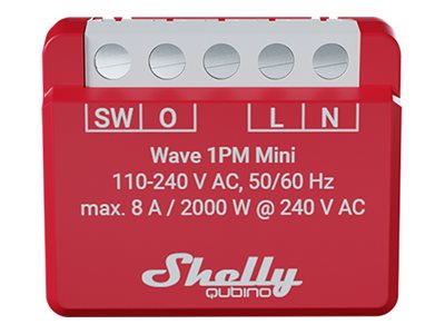 SHELLY Wave 1PM Mini Power Monitoring Smart Switch // QMSW-0A1P8EU