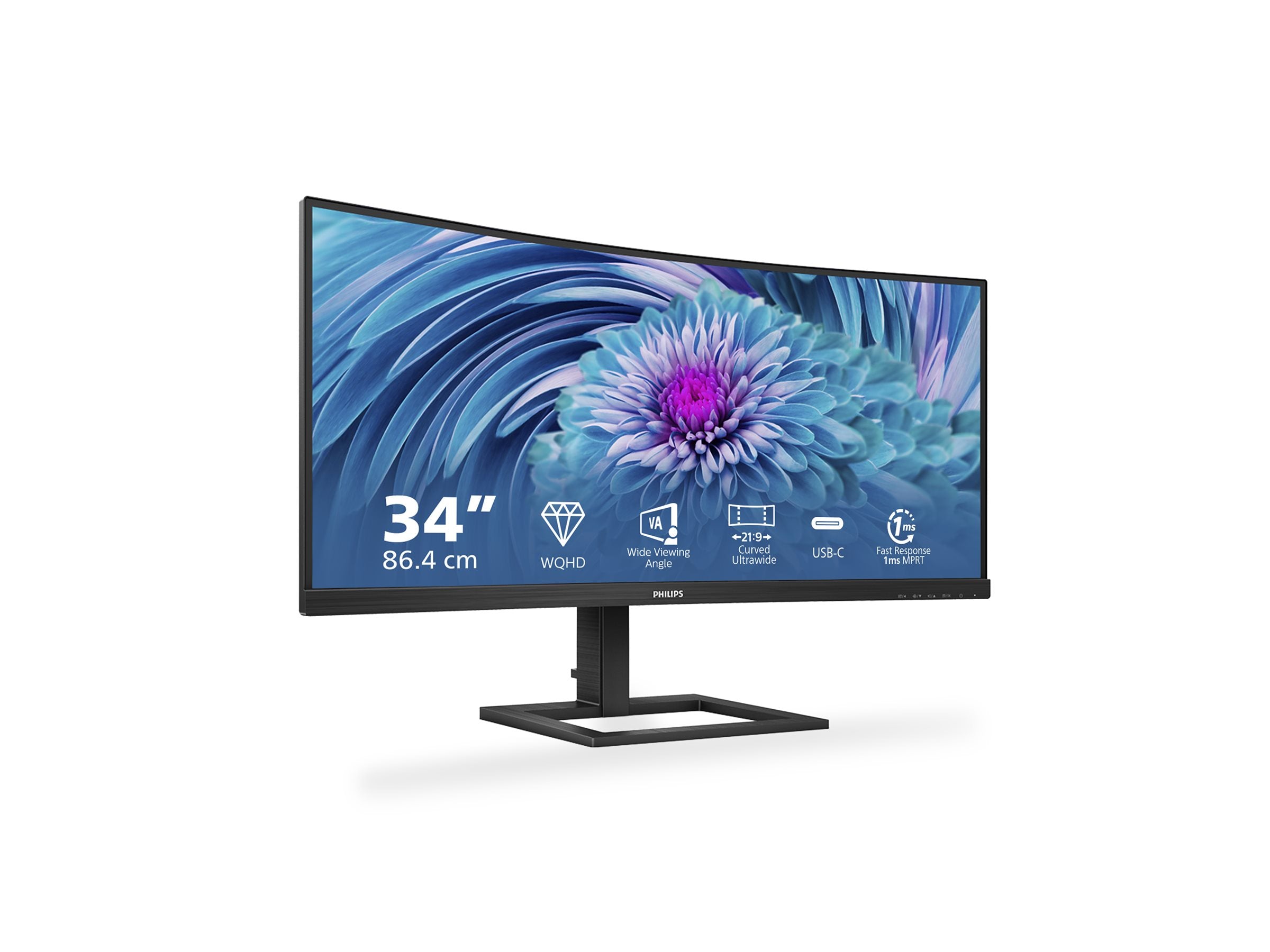PHILIPS 346E2CUAE/00 34p Curved VA WLED 3440x1440 21:9 300cd/m2 4ms 100Hz HDMI DP1.2