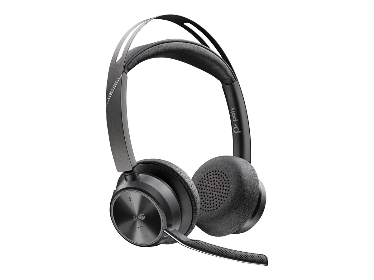 HP Poly Voyager Focus 2 Microsoft Teams Certified USB-C Bluetooth Headset +USB-C/A Adapter