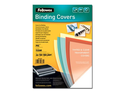 FELLOWES COUV A4 TRANSPARENT 180 MIC Pack de 100