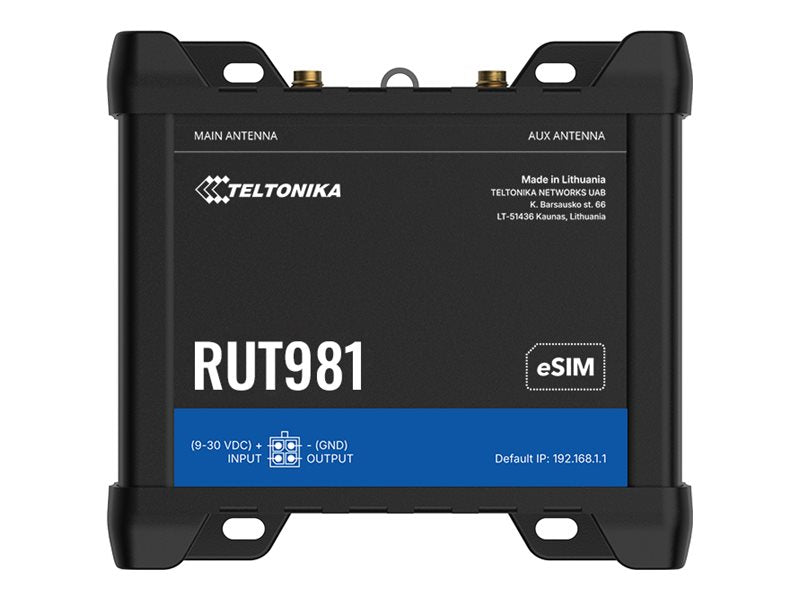 TELTONIKA NETWORKS RUT981 DUAL SIM eSIM 4G/LTE/3G/2G ETH WiFi Router GLOBAL Telit Modem