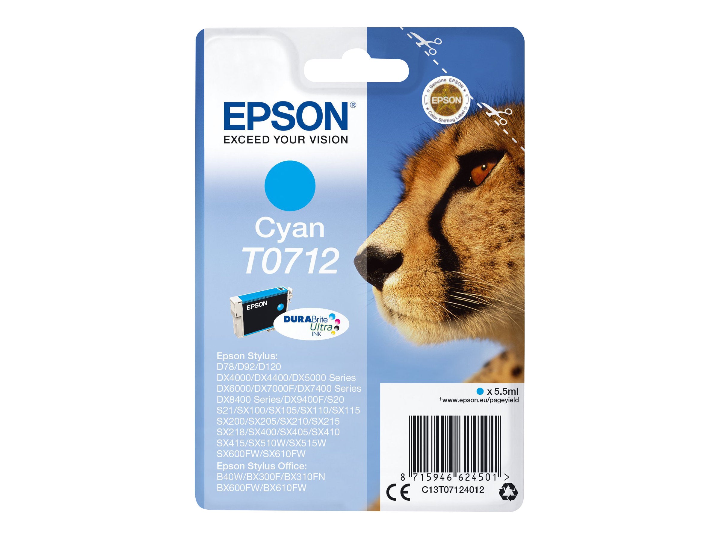 Ink/T0712 Cheetah 5.5ml CY