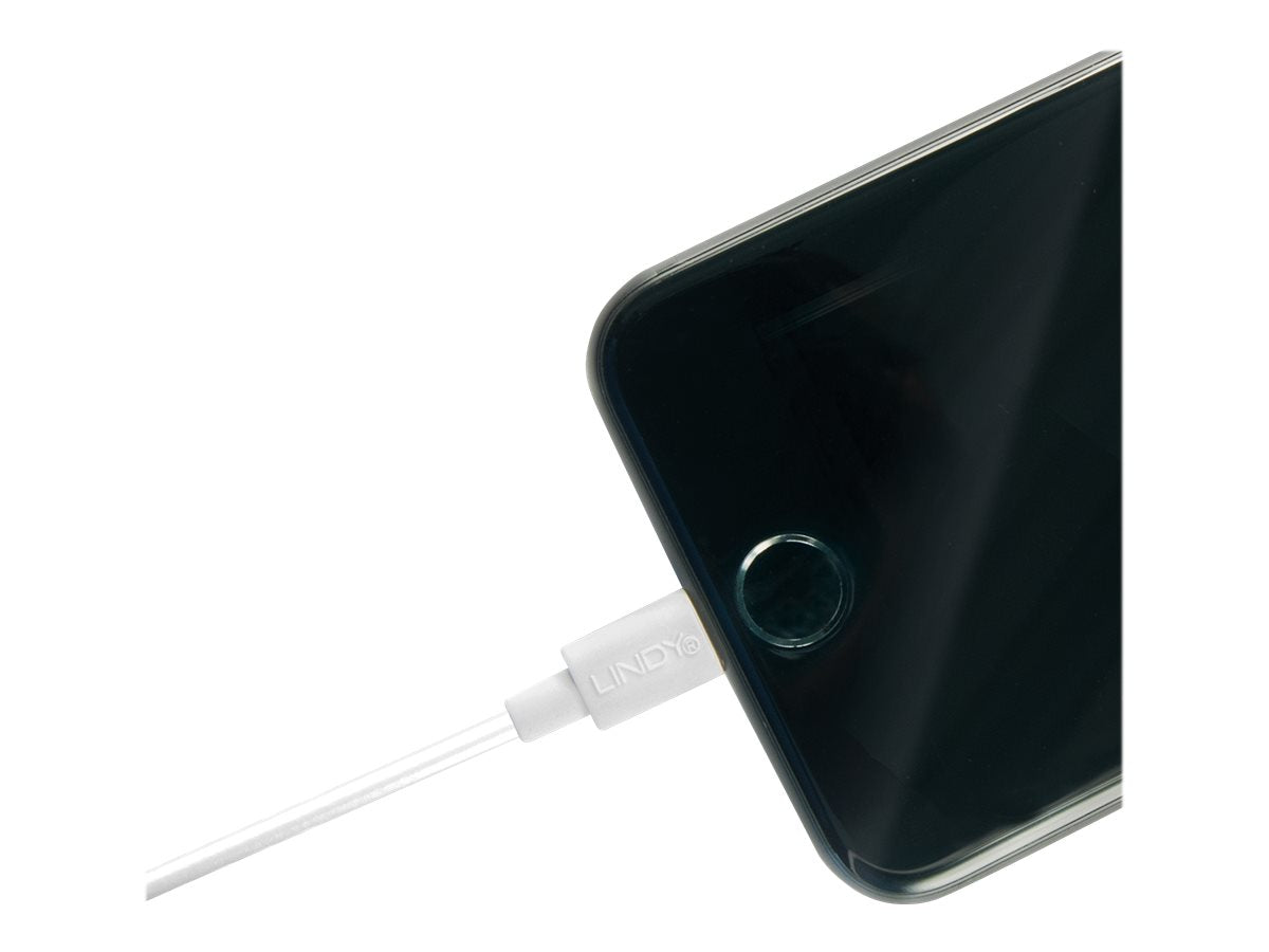 LINDY 0.5m USB to Lightning Cable white Charge and sync Cable for iPhone iPad & iPod