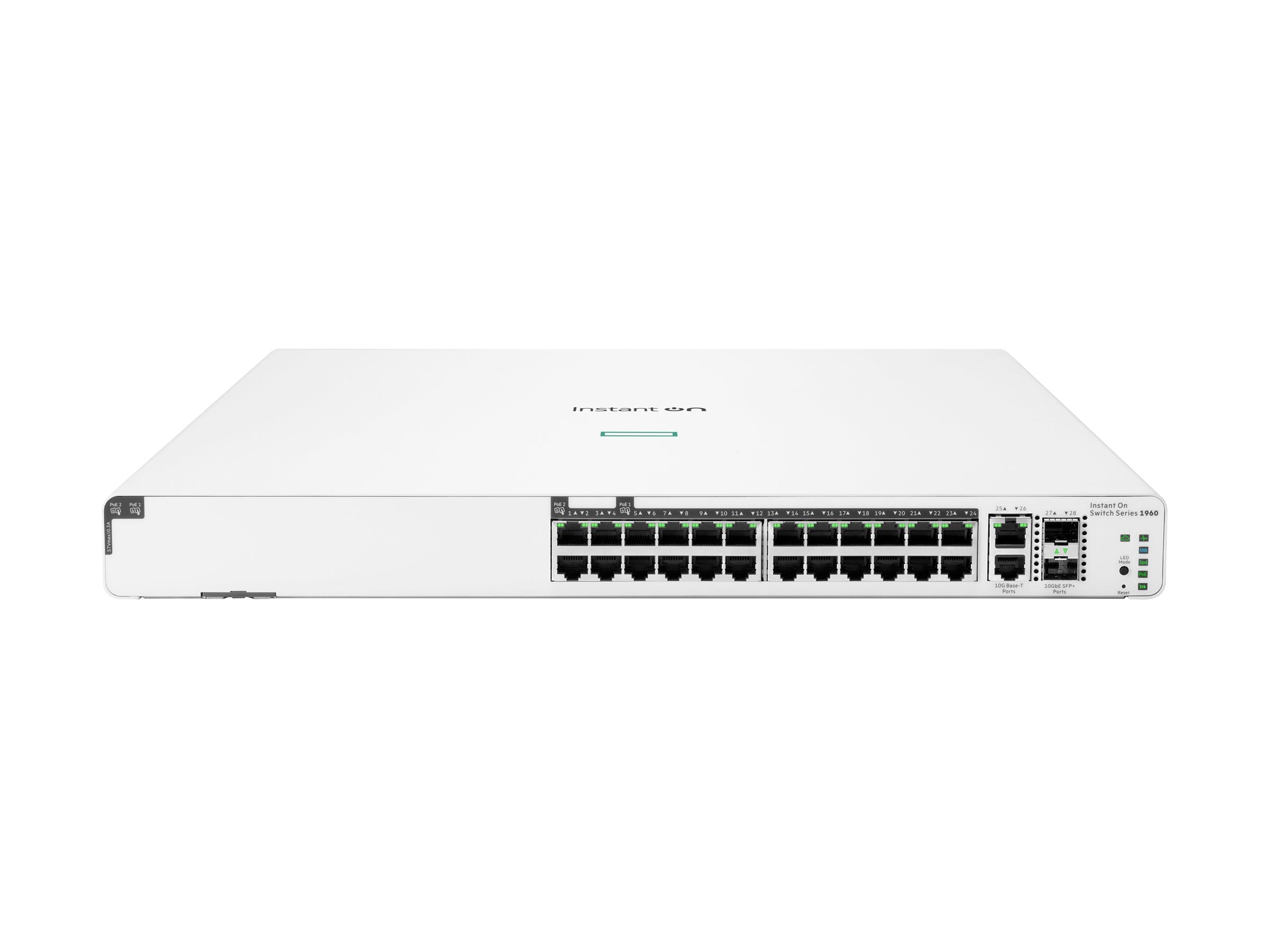 HPE Networking Instant On 1960 24G 20p Class4 4p Class6 PoE 2XGT 2SFP+ 370W Switch Commutateur L3 Lite Géré
