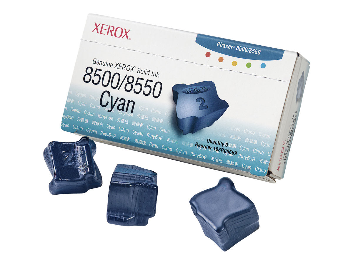 XEROX PHASER 8500, 8550 colorstix cyan capacité standard 3 x 1.000 pages pack de 3
