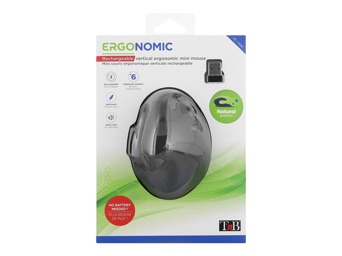 TNB ERGO Line Mini Ergonomic Wireless Mouse Vertical And Rechargeable Design Designed For Optimal Use