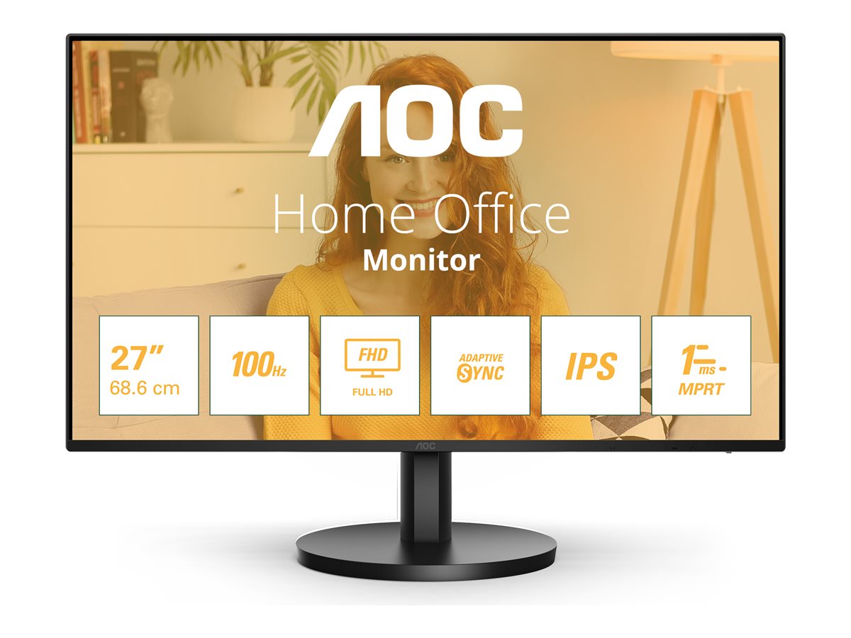 AOC 27B3HA2 écran LED - 27" - 1920 x 1080 Full HD (1080p) @ 100 Hz - IPS - 250 cd/m² - 1300:1 - 1 ms - HDMI, VGA - haut-parleurs