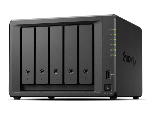SYNOLOGY DS1525+ Desktop 5-BAY AMD Ryzen Embedded R1600 DUAL CORE 8Go RAM up to 32Go