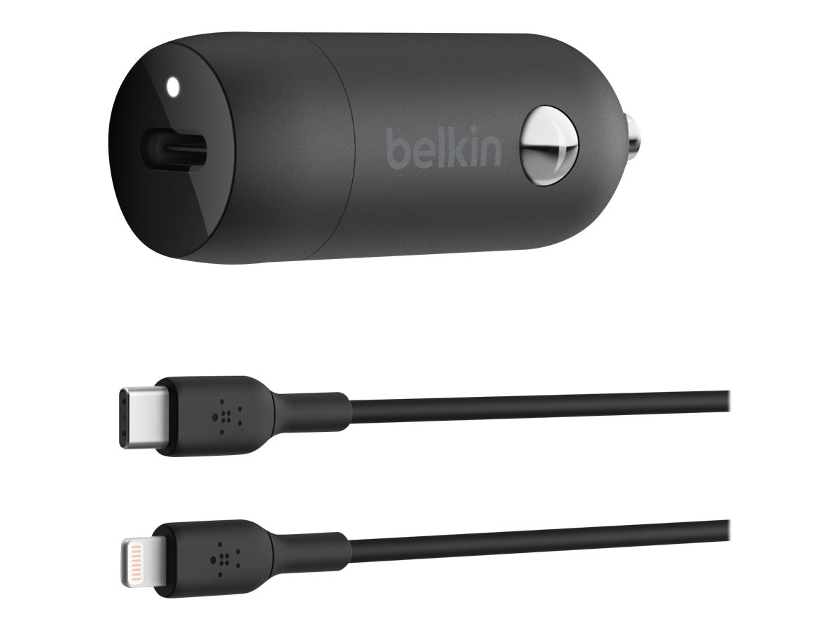 BELKIN 30W USB PD Car Charger With PPS W/PVC C-LTG 1m Black