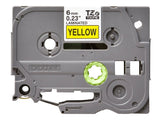 BROTHER P-TOUCH TZE-611 noir sur jaune  6mm