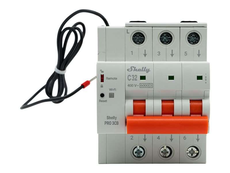 SHELLY Pro 3CB C32 Ethernet WiFi Bluetooth DIN Rail 3-Pole 32A C-Curve Circuit Breaker