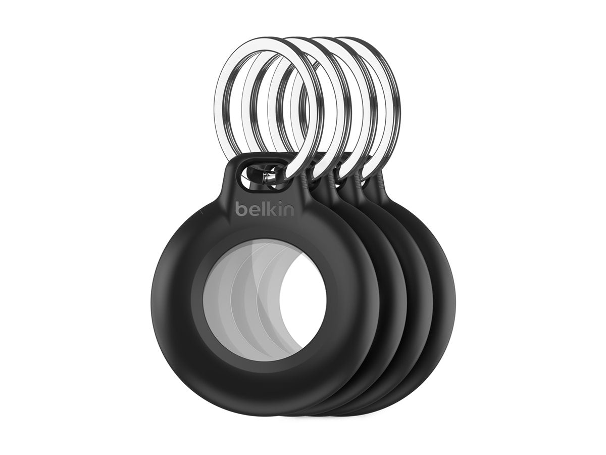 BELKIN Secure Holder - Airtag - Waterproof Keyring - 4 Pack Black