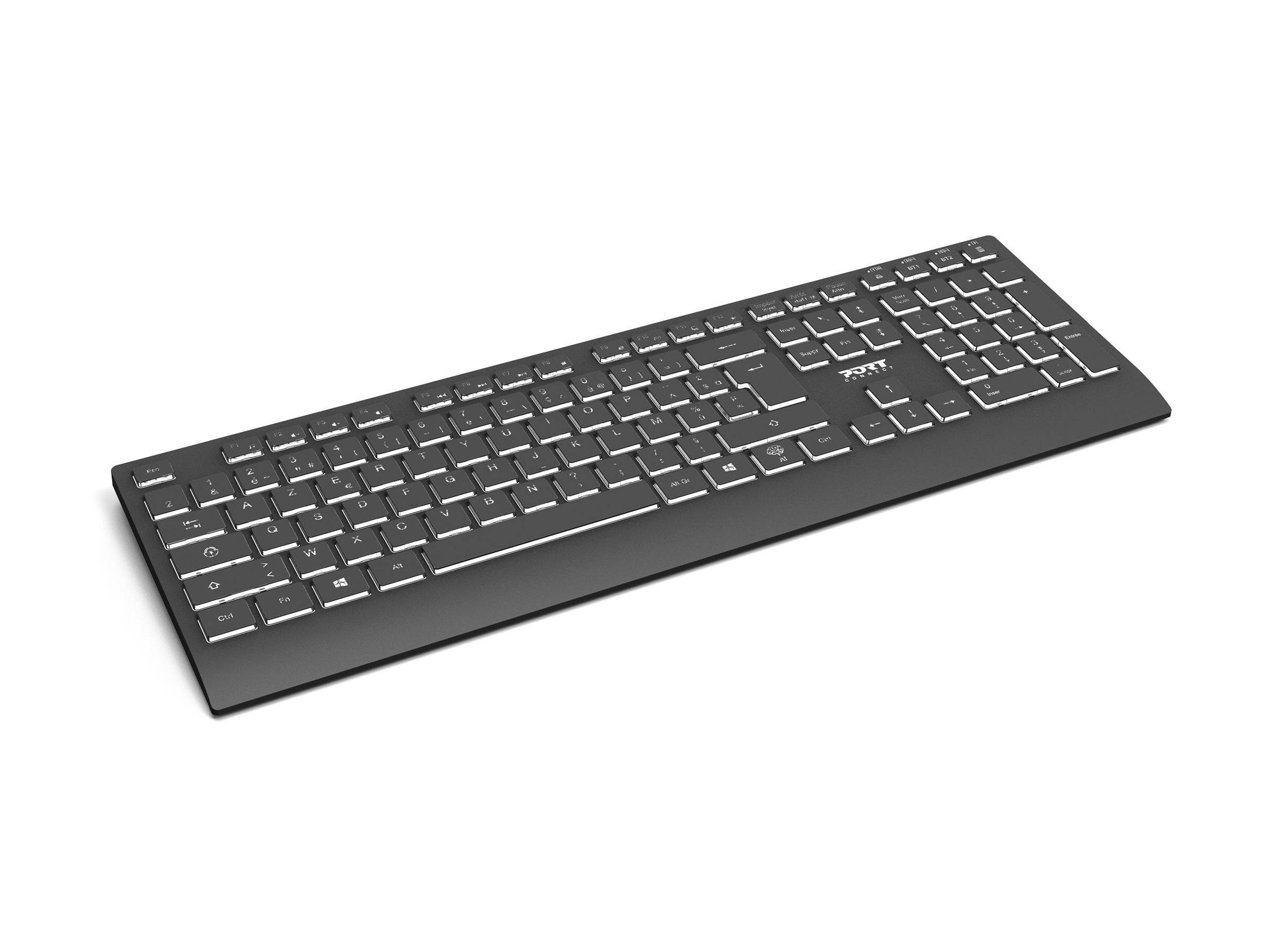 PORT DESIGNS Keyboard Wireless - Luminated Rechargeable Retail Only (QWI)