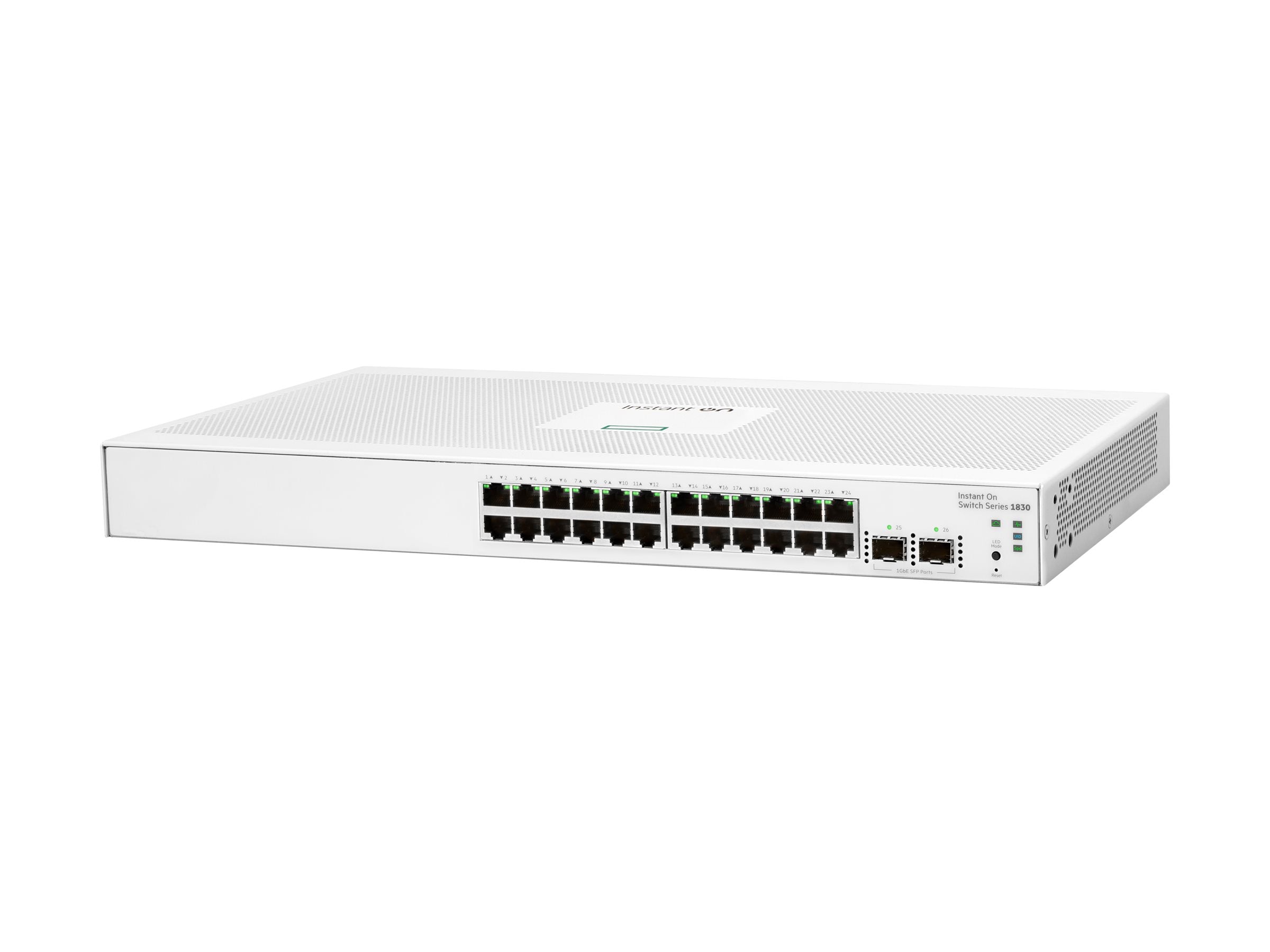 HPE Networking Instant On 1830 24G 2SFP Switch Commutateur intelligent 24 x 10/100/1000 + 2 x Gigabit SFP de bureau