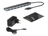 I-TEC USB 3.0 Metal Charging HUB 7 Port with power adaptor 7xUSB charging port. For Tablets Notebooks Ultrabooks PC
