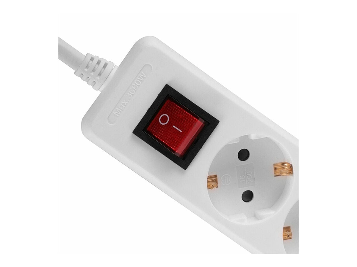 LINDY Mains 6 way gang socket with on/off switch