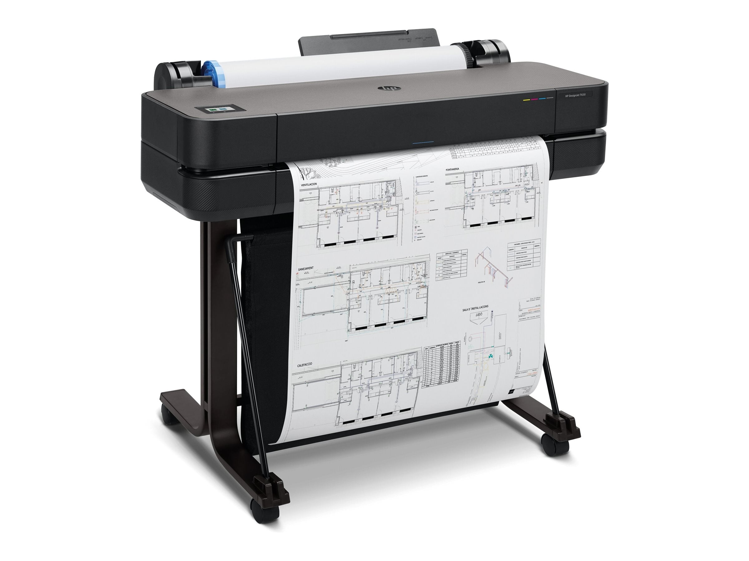 HP DesignJet T630 24p LFP 2025 Colour Ink-Jet A1 ANSI D Roll 61cm 2400x1200dpi 0.5 min/page USB LAN Wi-Fi