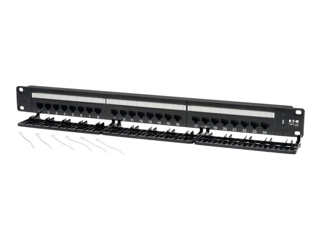 EATON TRIPPLITE 24-Port Cat6 Cat5 Patch Panel Rackmount 110 Punch Down RJ45 Ethernet 1URM Patch panel CAT 6 1U 19 24 ports