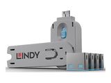 LINDY Clé USB et 4 bloqueurs de ports USB Bleu