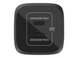 BELKIN 65W PD PPS Dual USB-C GaN Charger Black Universal