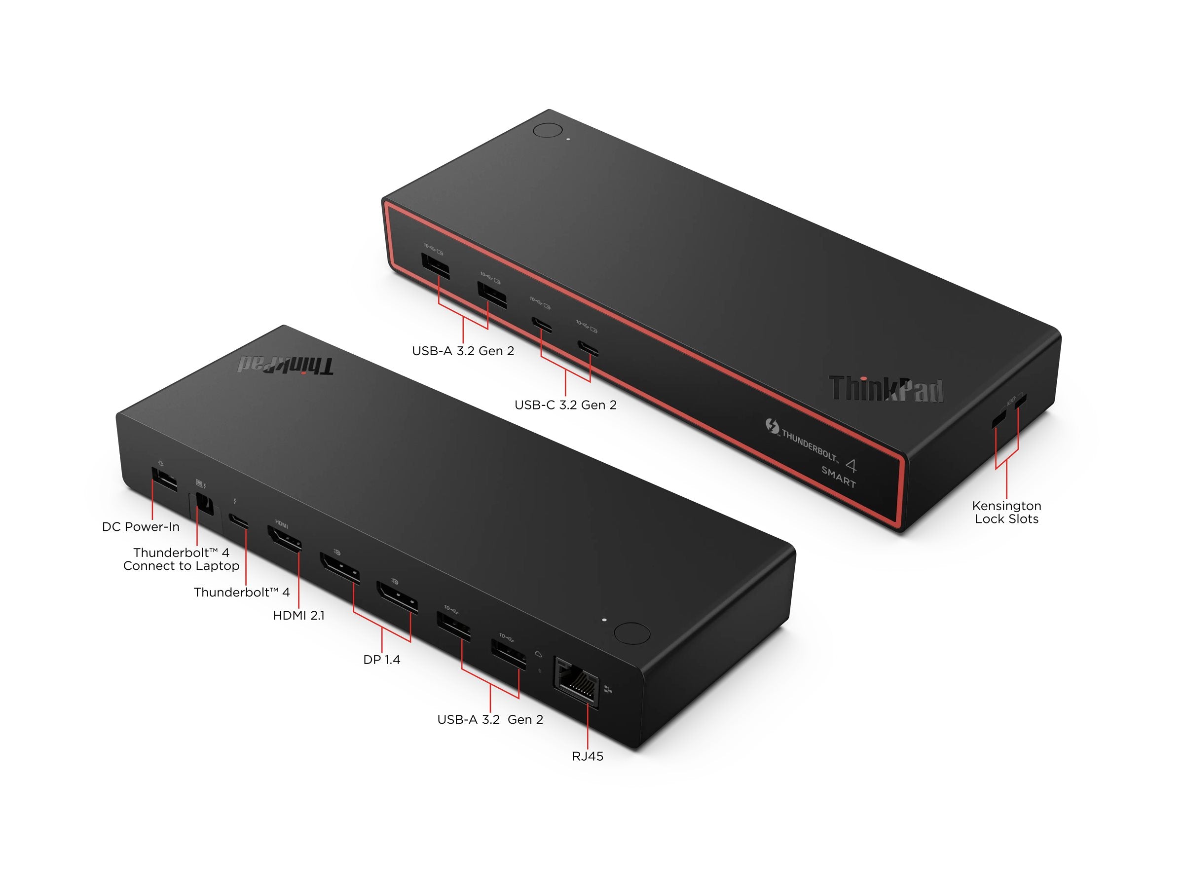 LENOVO ThinkPad Smart Dock 7500 Gen2 Docking station Thunderbolt 4 HDMI 2xDisplayport (DP) 2xUSB-C LAN (RJ-45) 2.5GbE 4xUSB 135 Watt