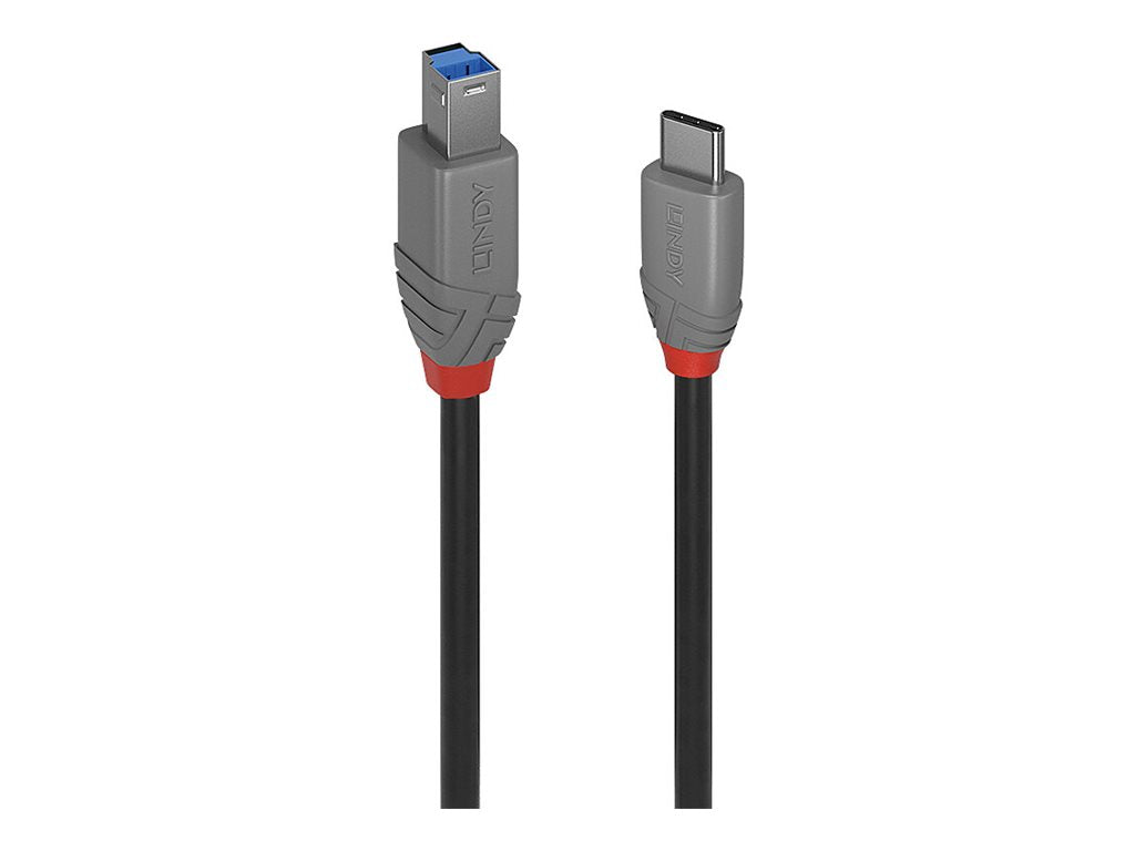 LINDY 0.5m USB 3.2 Type C to B Cable Anthra Line