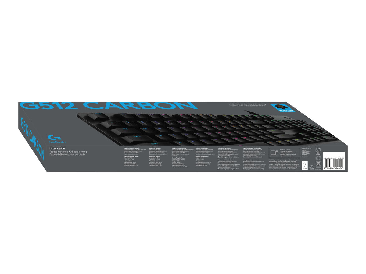 LOGITECH G512 CARBON LIGHTSYNC RGB Mechanical Gaming Keyboard with GX Brown switches - CARBON - (DEU) - CENTRAL