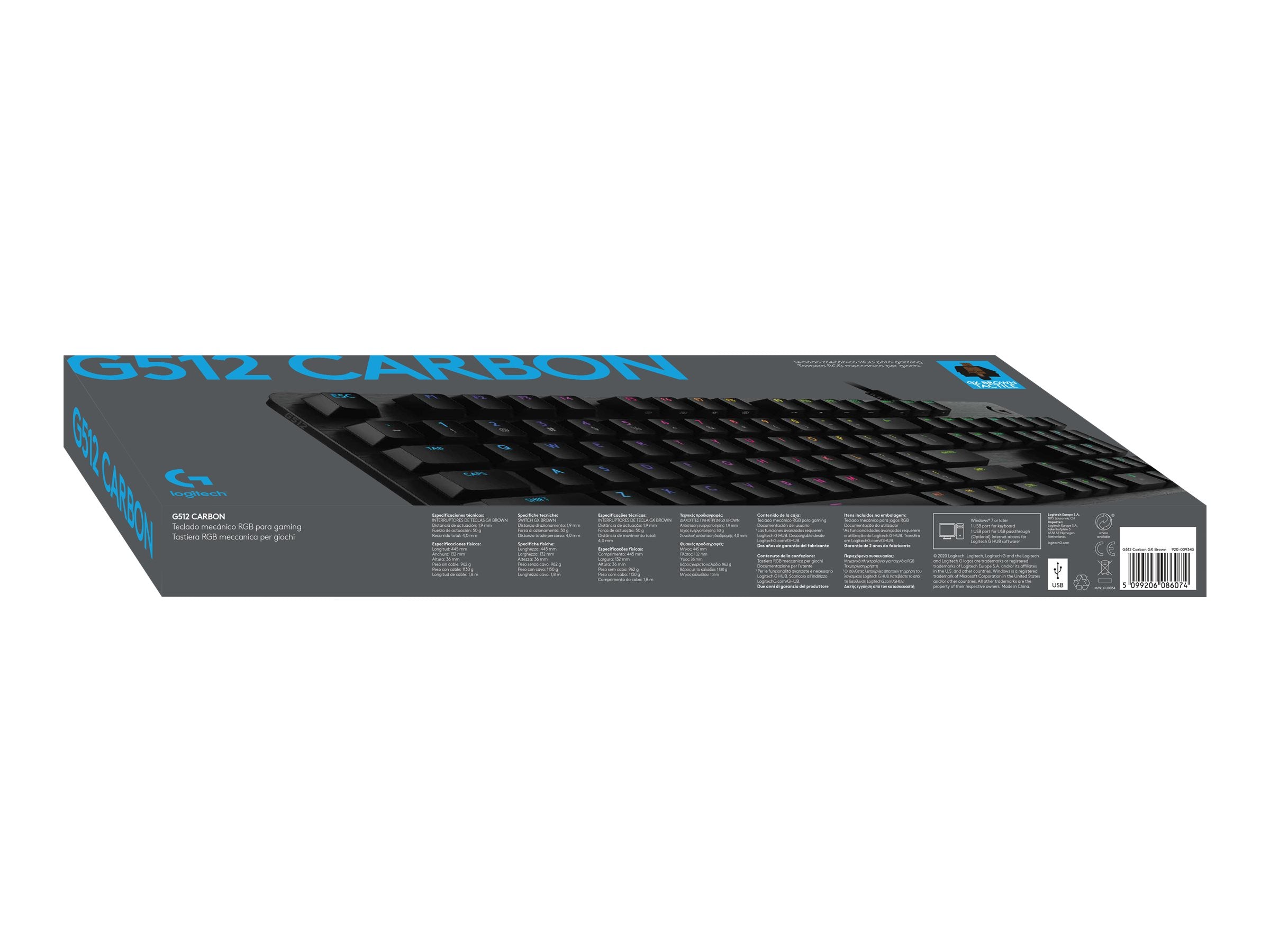 LOGITECH G512 CARBON LIGHTSYNC RGB Mechanical Gaming Keyboard with GX Brown switches - CARBON - (DEU) - CENTRAL
