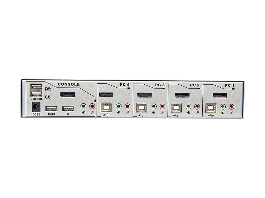 LINDY 4 Port DisplayPort 1.2 KVM Switch Pro Audio USB 2.0