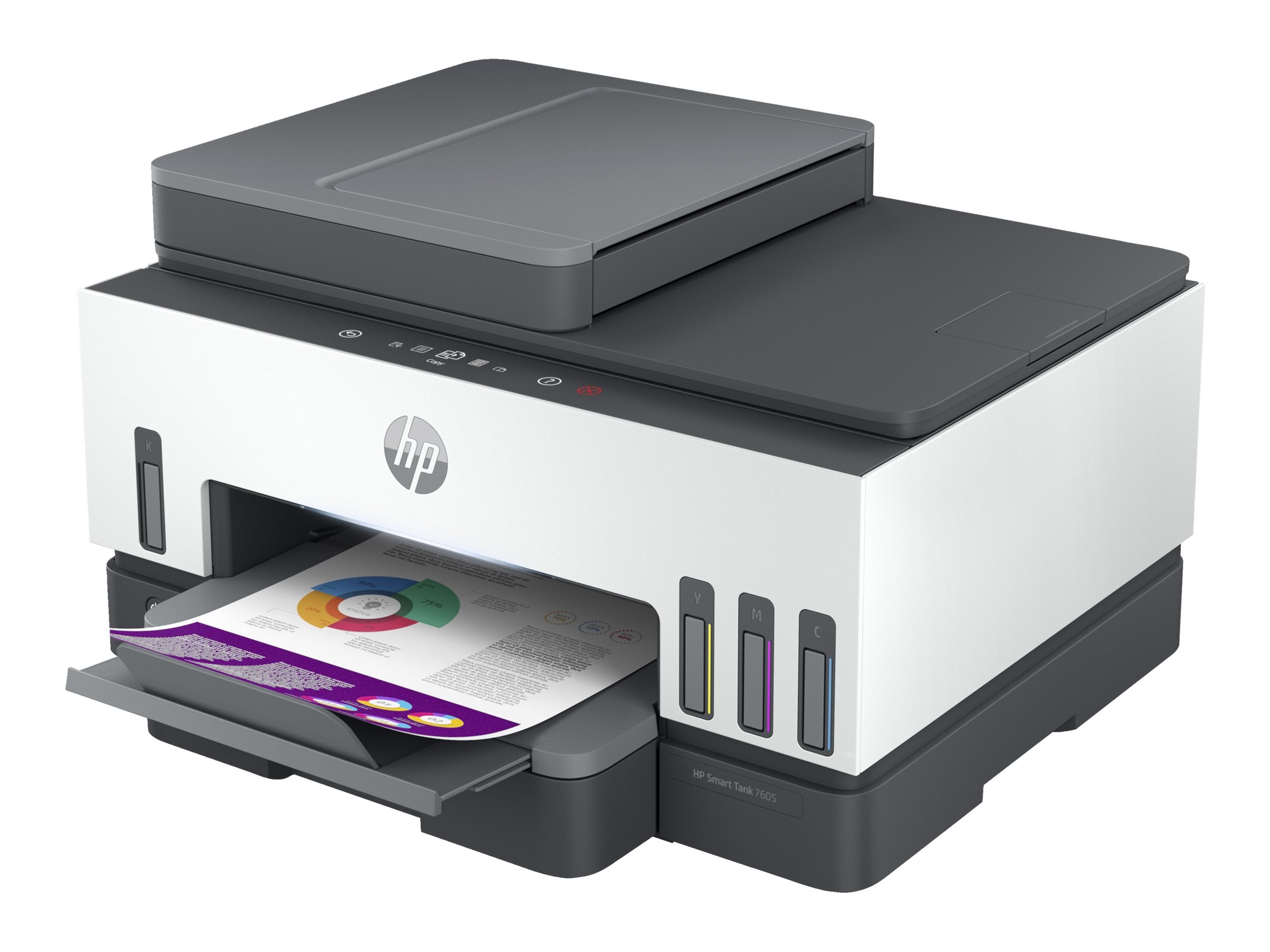 HP Smart Tank 7605 All-in-One MFP colour inkjet refillable A4 13ppm Copy 15ppm Print 250sheets USB Wi-Fi Bluetooth
