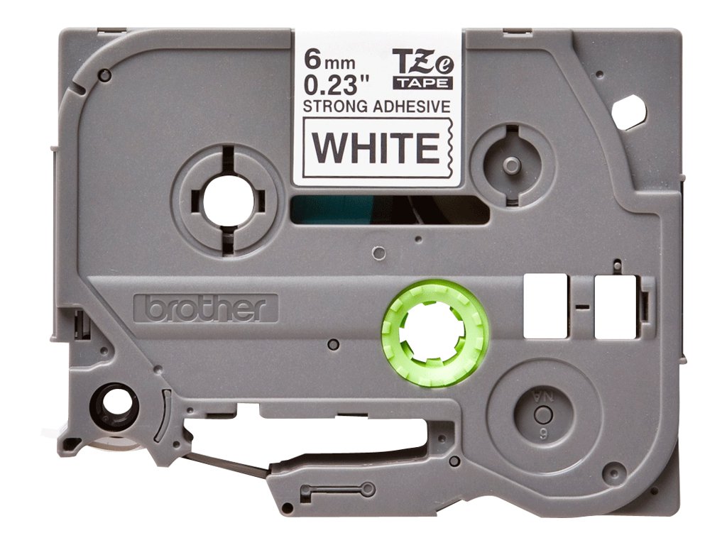 BROTHER P-TOUCH TZE-S211 noir sur blanc 6mm extra gluey
