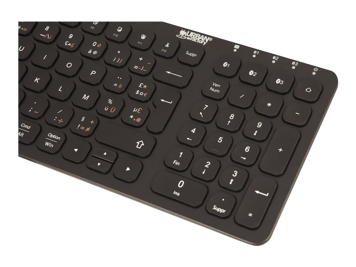 URBAN FACTORY Clavier Bluetooth & 2.4GHZ avec batterie rechargeable (micro usb) AZERTY