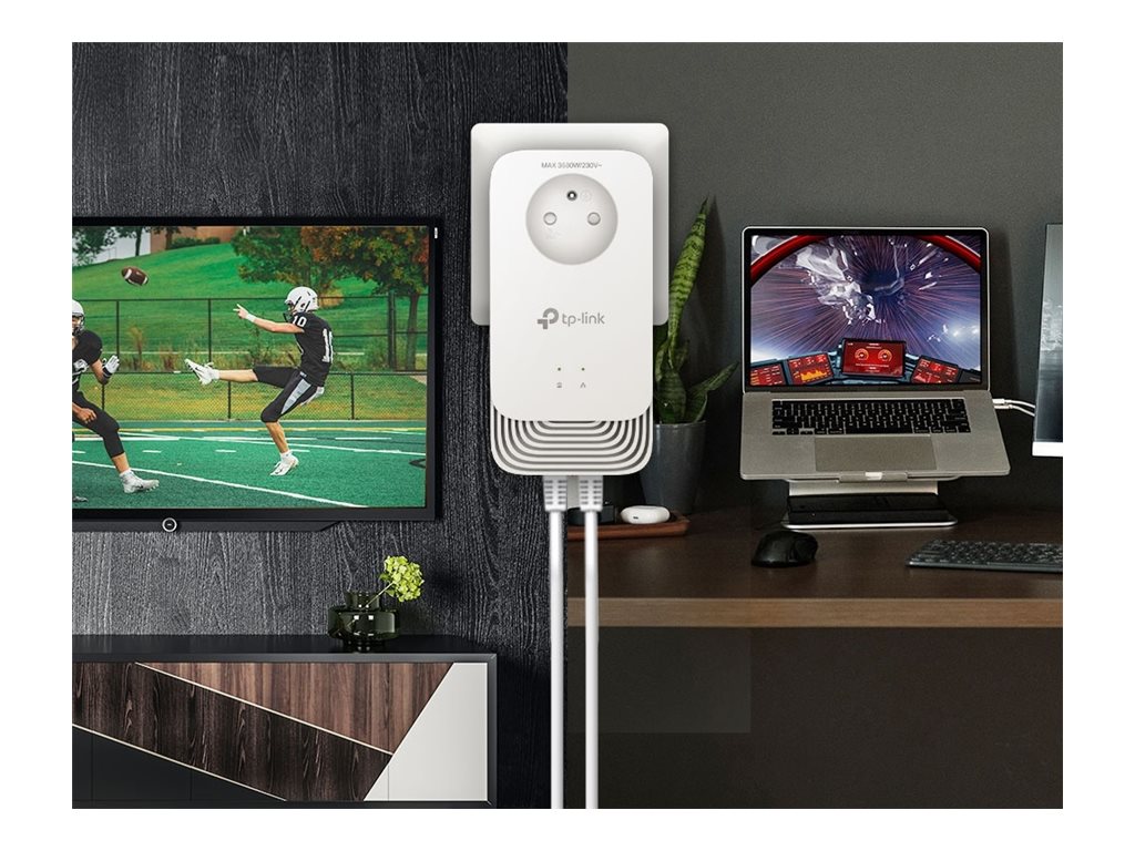 TP-LINK PG24005P Kit CPL G.hn 2400Mbps avec prise Gigogne- Pack de  2