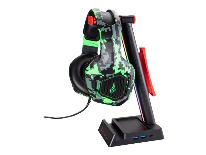 VERBATIM SUREFIRE VINSON N2 DUAL BALANCE GAMING RGB MULTI-FUNCTION HEADSET STAND BLACK WCF (P)