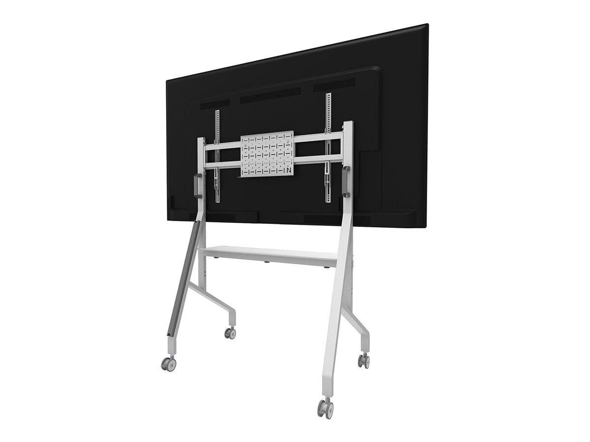 NEOMOUNTS FL50-525WH1 Support au sol mobile pour écran 55-86p - étagère multimédia incluse - installation rapide - TÌV