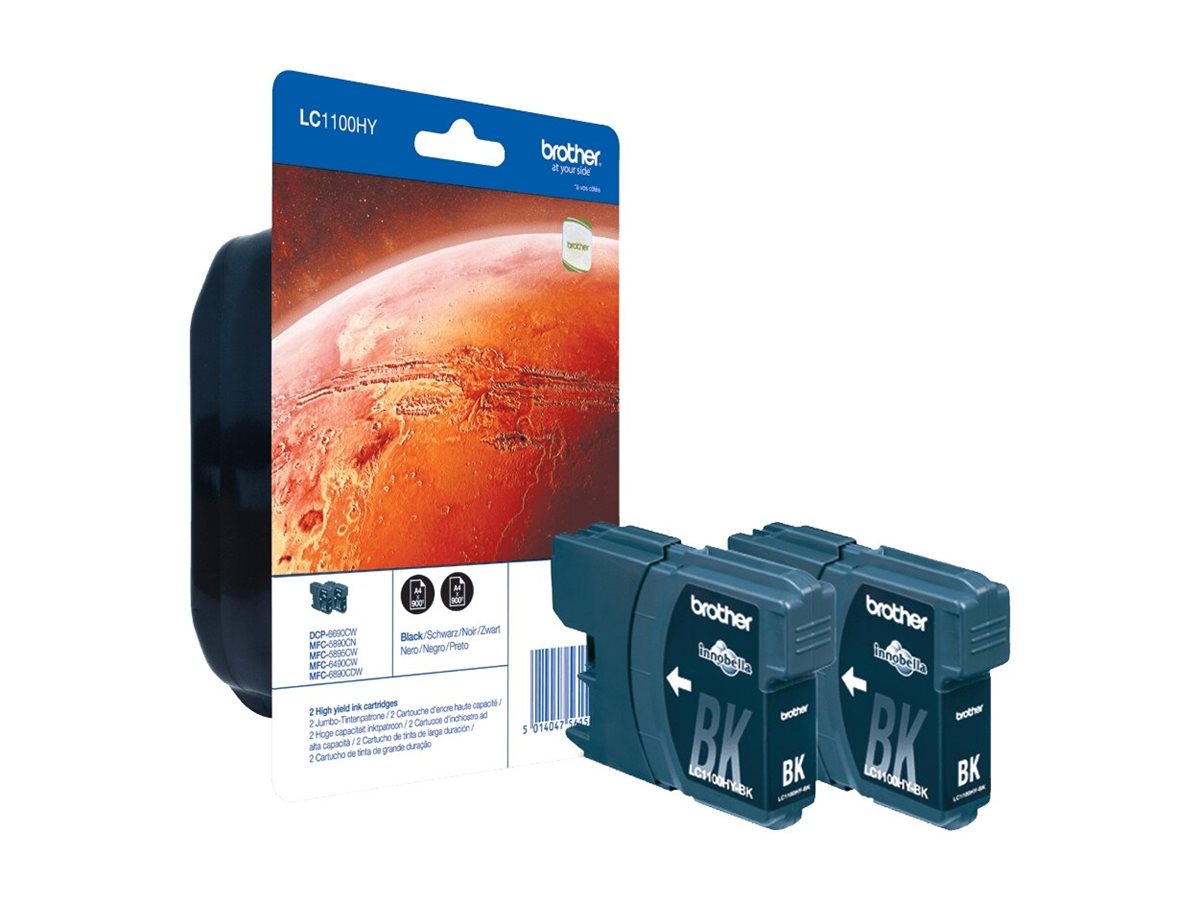 BROTHER BLISTER PACK 2 NOIRES HTE CAPACITE POUR DCP6690CW, MFC-5890CN-6490CW 6890CW