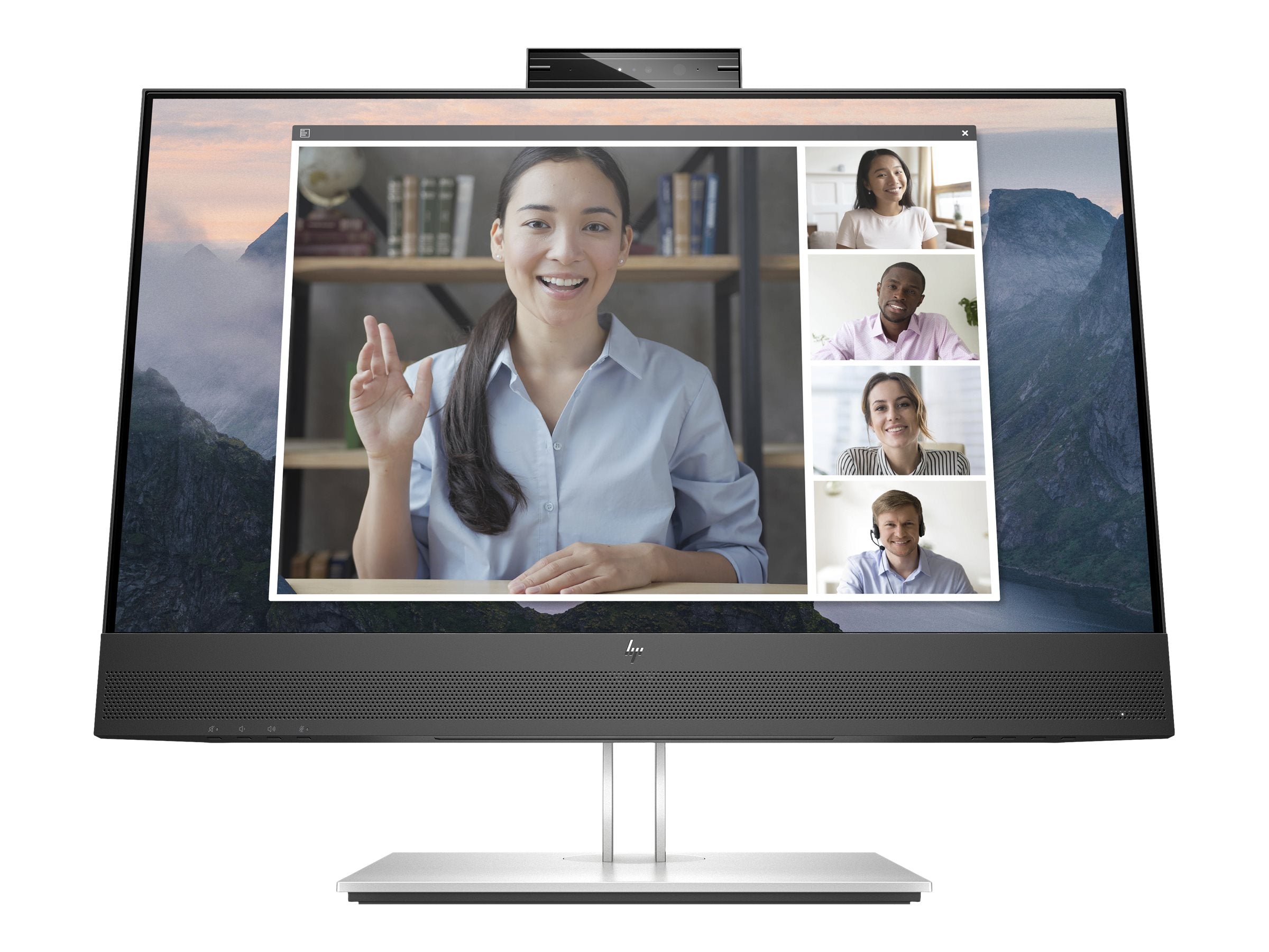 HP Écran de conférence E24mv G4 FHD avec webcam IR 5Mpx 23.8p Moniteur 24 FHD 1920x1080 HDMI VGA USB hub DisplayPort 3/3/0