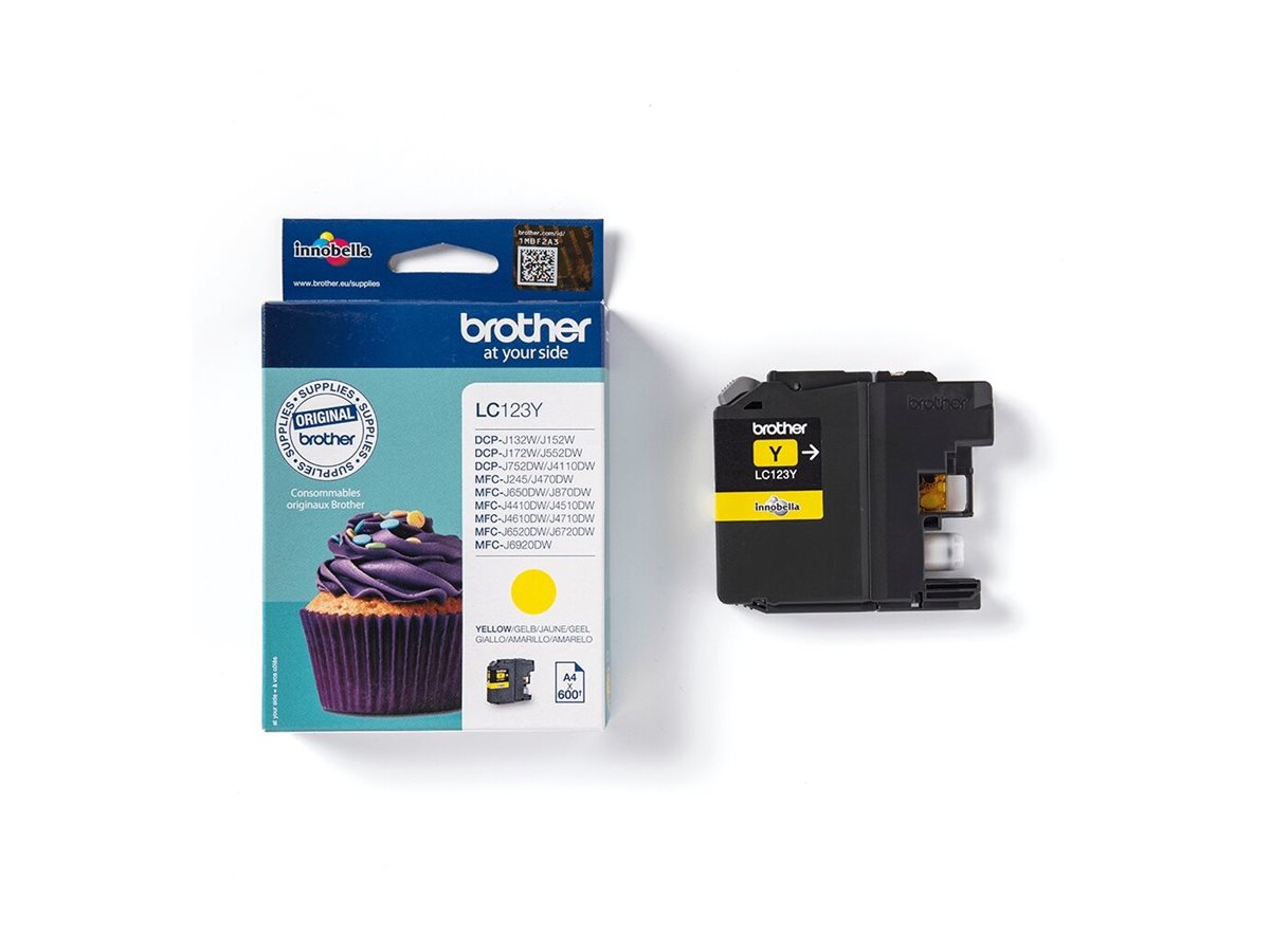 BROTHER LC-123 cartouche dencre jaune capacité standard 600 pages pack de 1