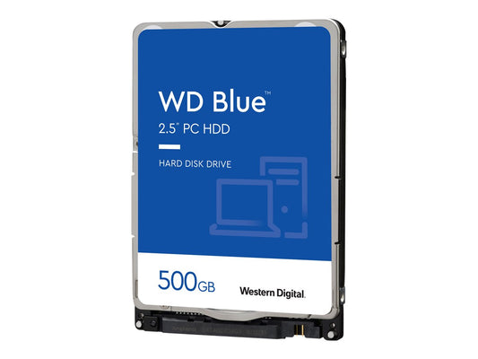 WD Blue Mobile 500Go HDD 5400tpm SATA serial ATA 6Gb/s 128Mo cache 2.5p RoHS compliant intern Bulk