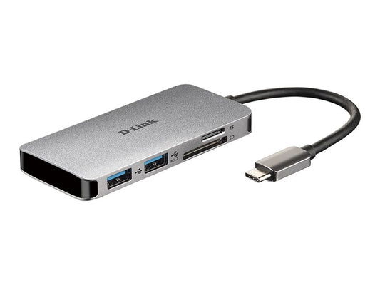D-LINK USB-C 6-en-1 HDMI SD /microSD card reader and charging
