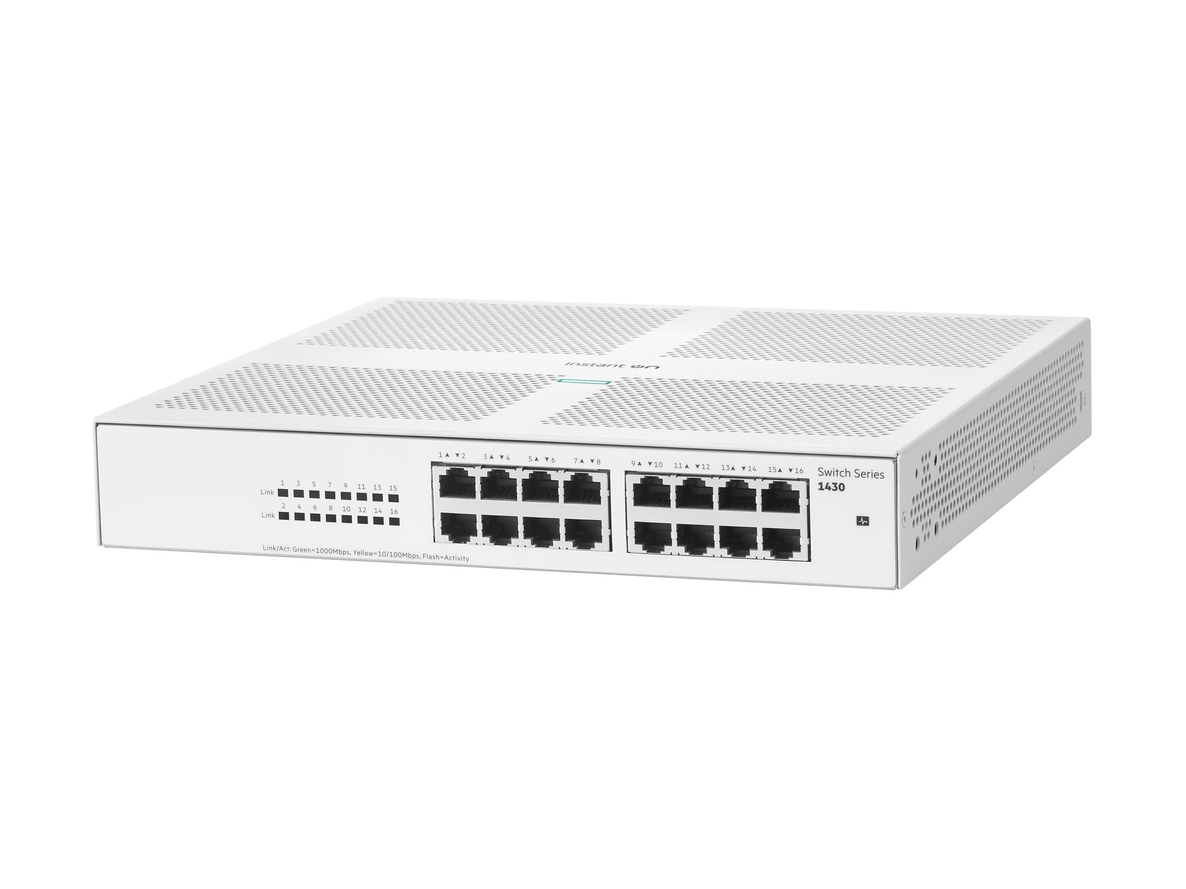 HPE Networking Instant On 1430 16G Switch Commutateur non géré 16 x 10/100/1000 de bureau Montable sur rack fixation murale BTO
