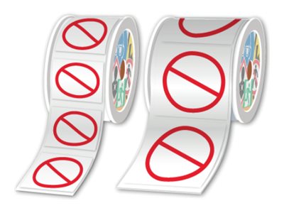 BROTHER Pre-cut and pre-printed GHS / CLP labels on rolls Pictogram + text 55x85 mm 1 pictogram - 350 labels / roll