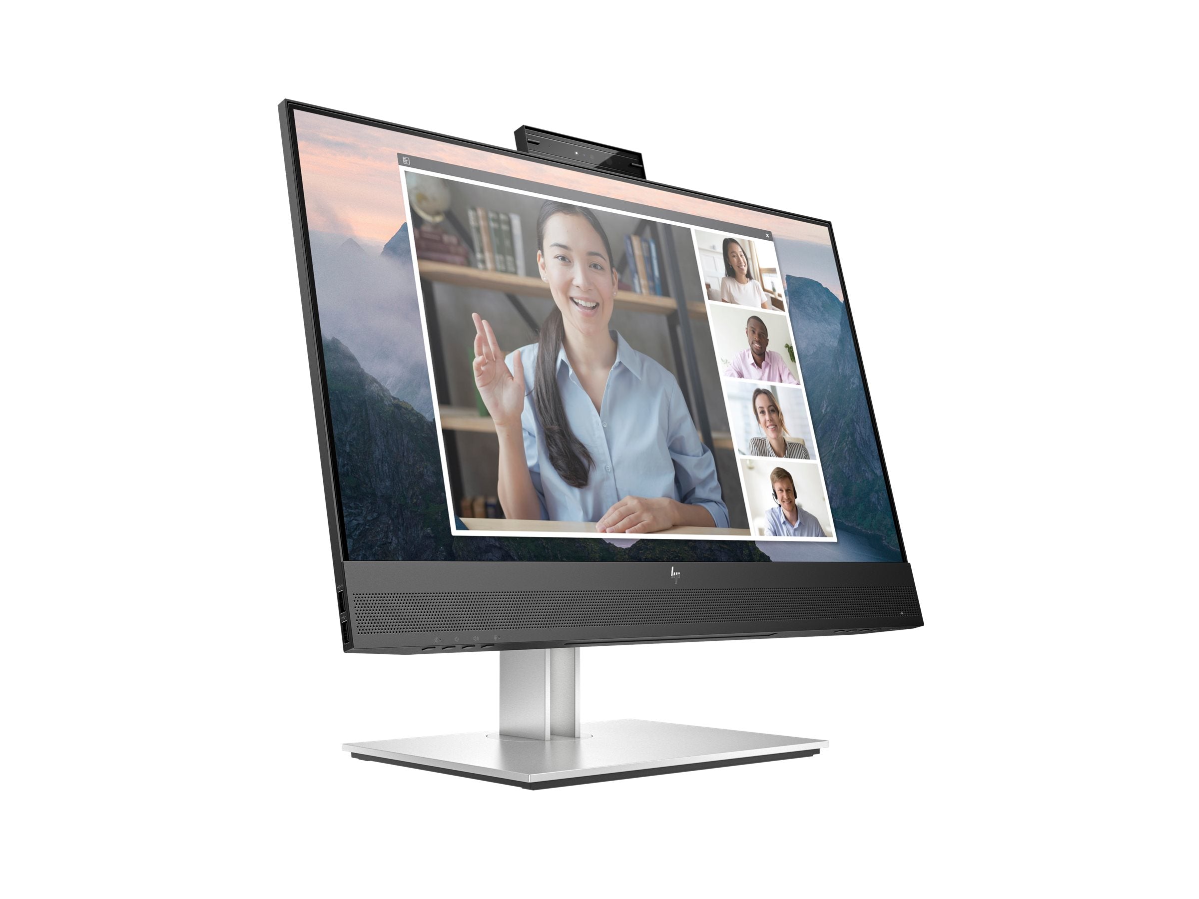HP Écran de conférence E24mv G4 FHD avec webcam IR 5Mpx 23.8p Moniteur 24 FHD 1920x1080 HDMI VGA USB hub DisplayPort 3/3/0