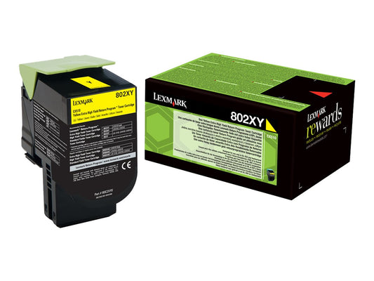 LEXMARK 802XY cartouche de toner jaune très haute capacité 4.000 pages pack de 1 retour program