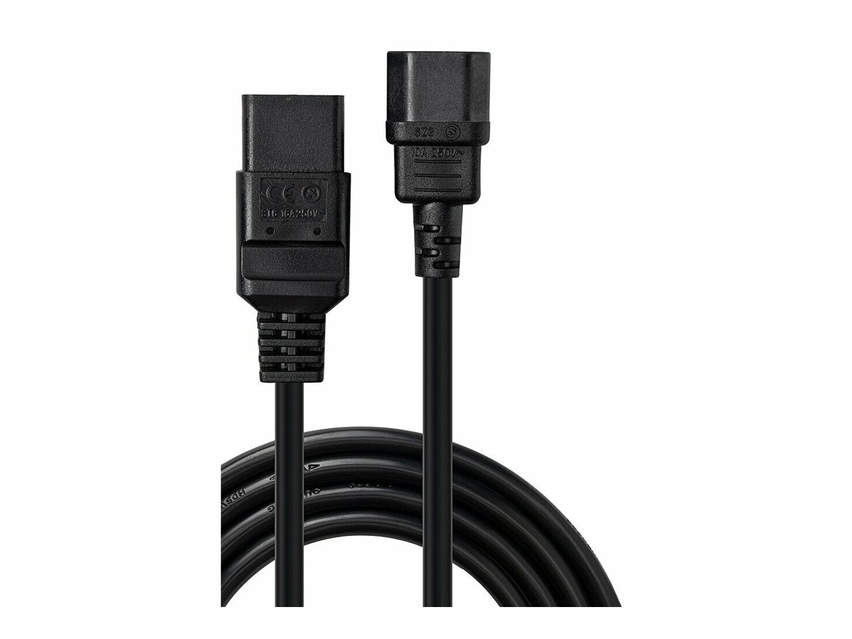 LINDY 2m C14 to C19mains Extension Cable Black