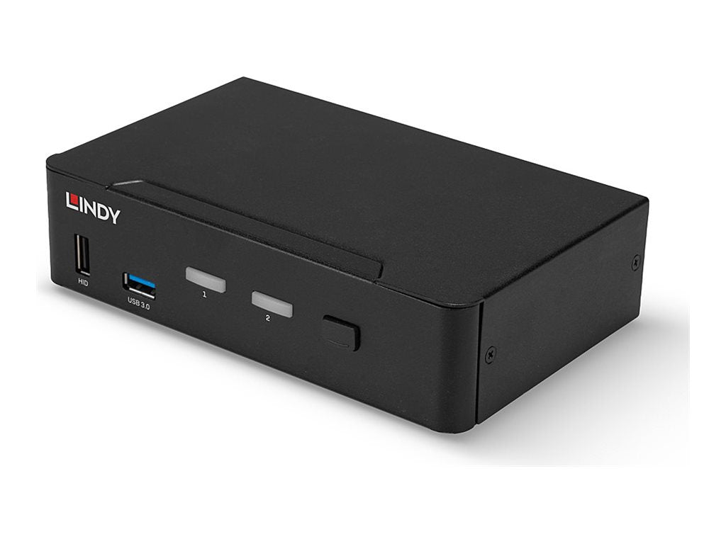 LINDY 2 Port KVM Switch DisplayPort 1.4 Switch between 2 DP equipped PCs from one keyboard mouse and monitor