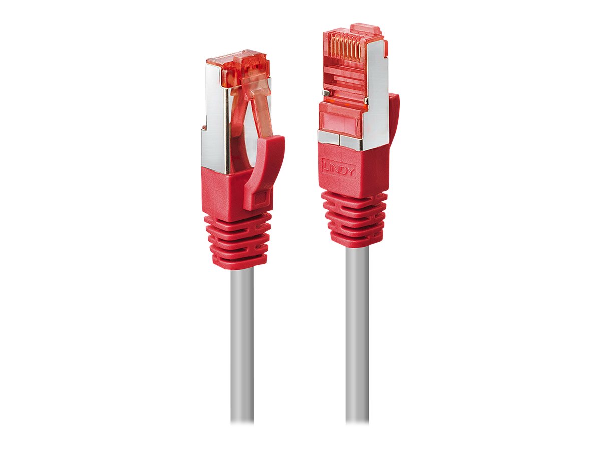LINDY CrossOver Cat.6 S/FTP 0.5m Gigabit ready Grey with Red boot
